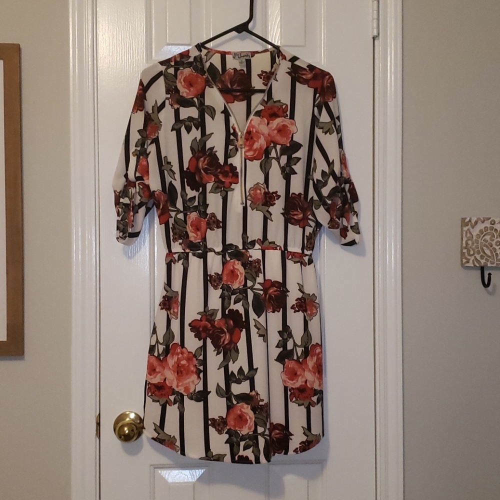 Floral and striped dress